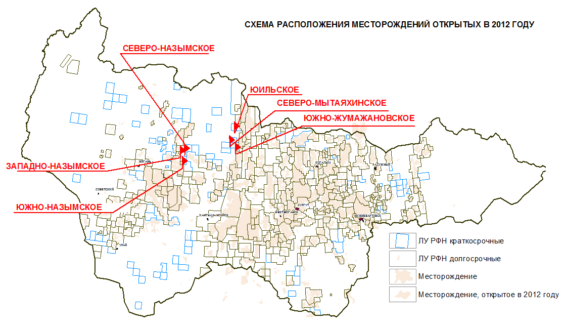 Обзорная карта месторождений оао сургутнефтегаз